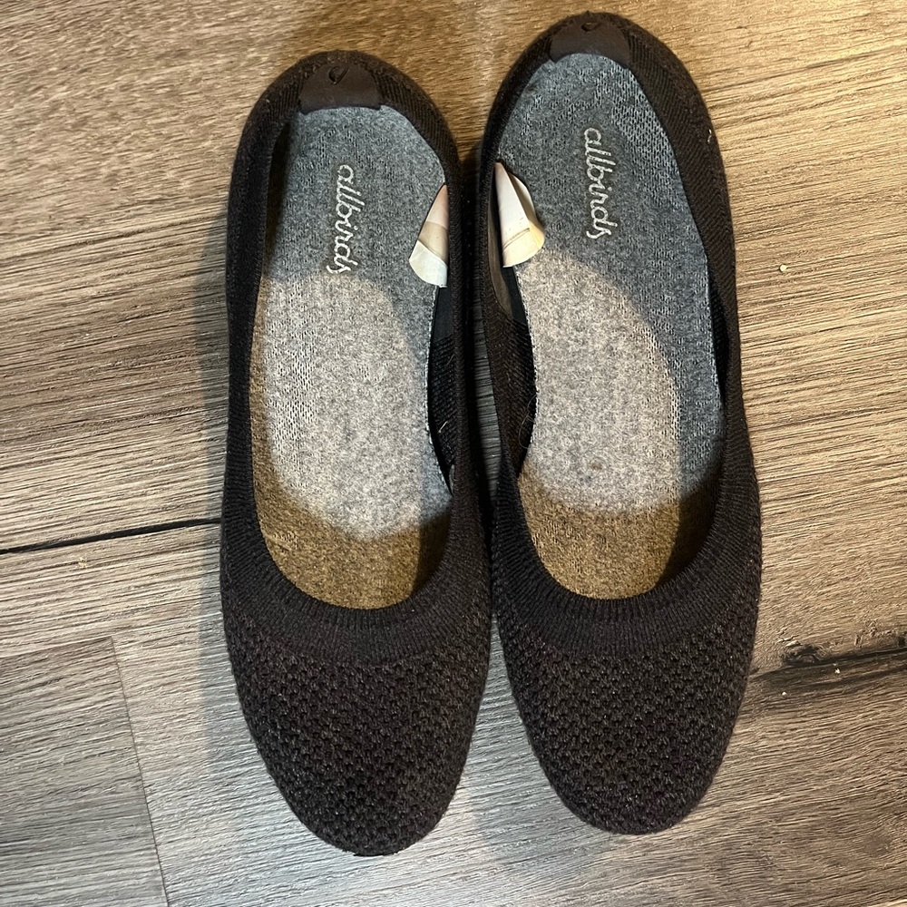 Allbirds Tree Breezers Ballet Flats Women’s 8 grey black Slip On Comfort Shoes